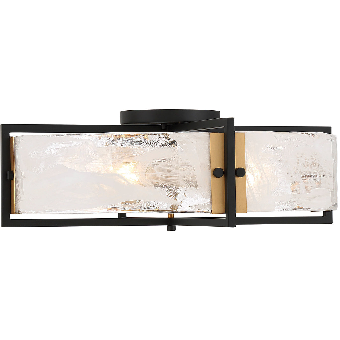 Hayward 4-Light Ceiling Light in Matte Black with Warm Brass Accents