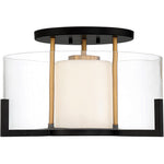 Eaton 1-Light Ceiling Light in Matte Black with Warm Brass Accents