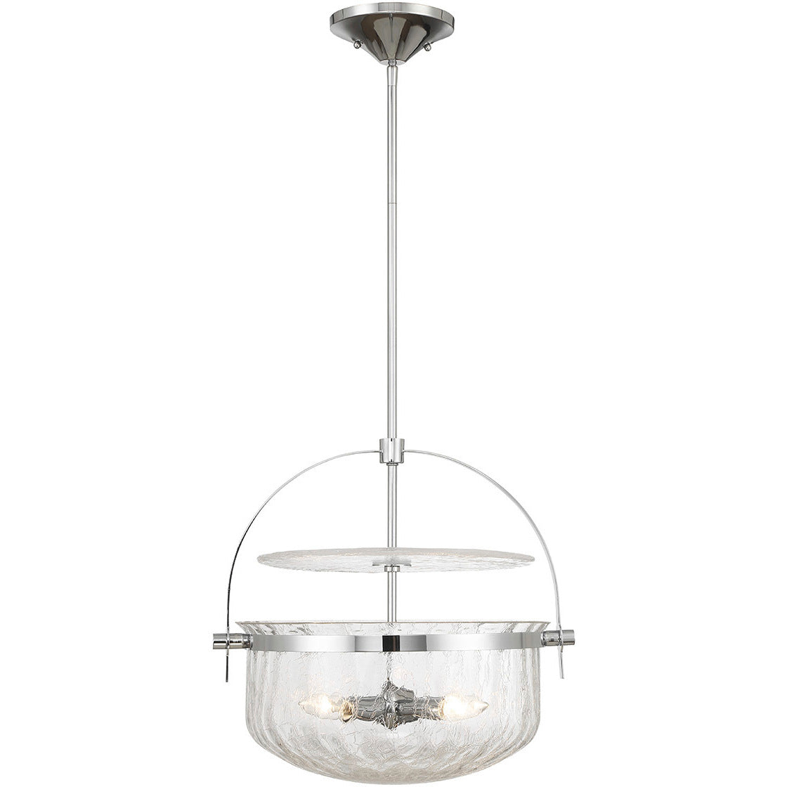 Denmar 4-Light Convertible Semi-Flush or Pendant in Matte Black
