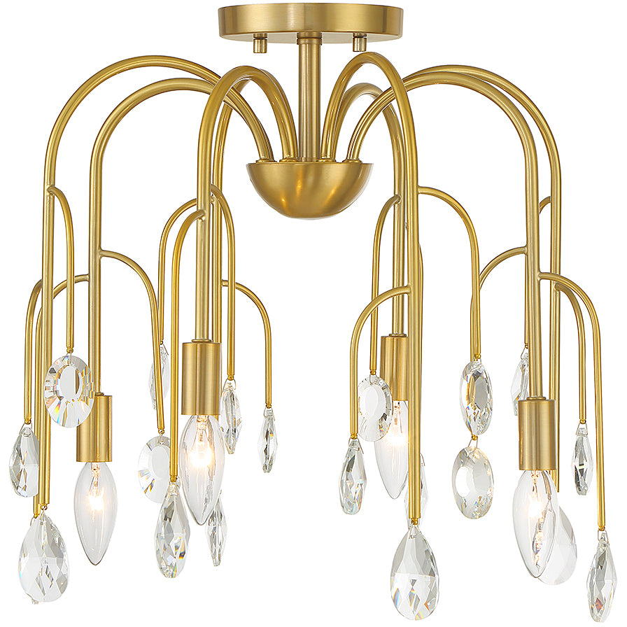 Anholt 4-Light Convertible Semi-Flush or Pendant in Noble Brass