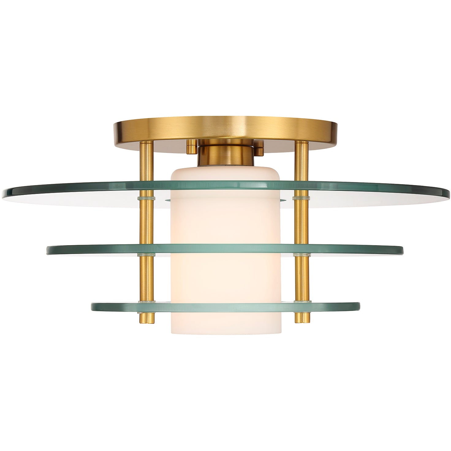 Newell 1-Light Ceiling Light in Warm Brass