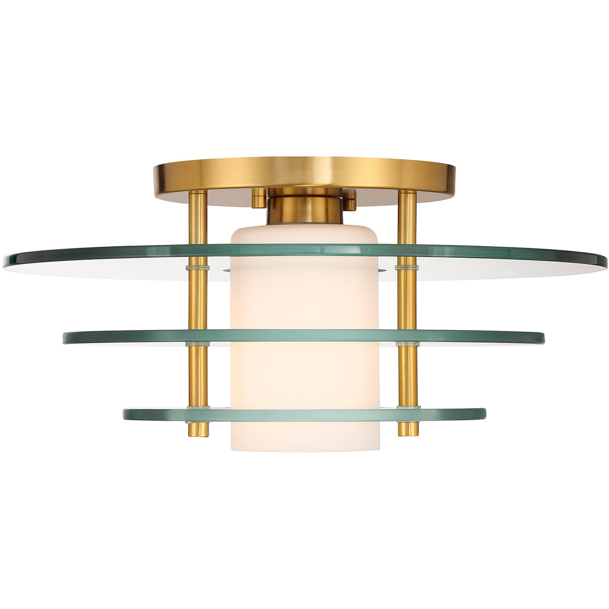 Newell 1-Light Ceiling Light in Warm Brass