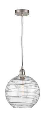 Athens Deco Swirl - 1 Light - 12 inch - Brushed Satin Nickel - Cord hung - Mini Pendant