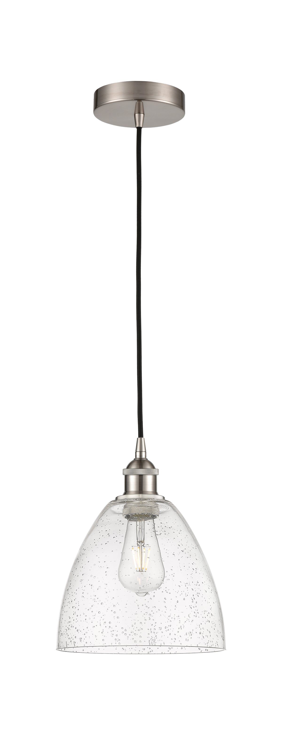 Bristol - 1 Light - 9 inch - Brushed Satin Nickel - Cord hung - Mini Pendant