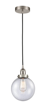 Beacon - 1 Light - 8 inch - Brushed Satin Nickel - Cord hung - Mini Pendant
