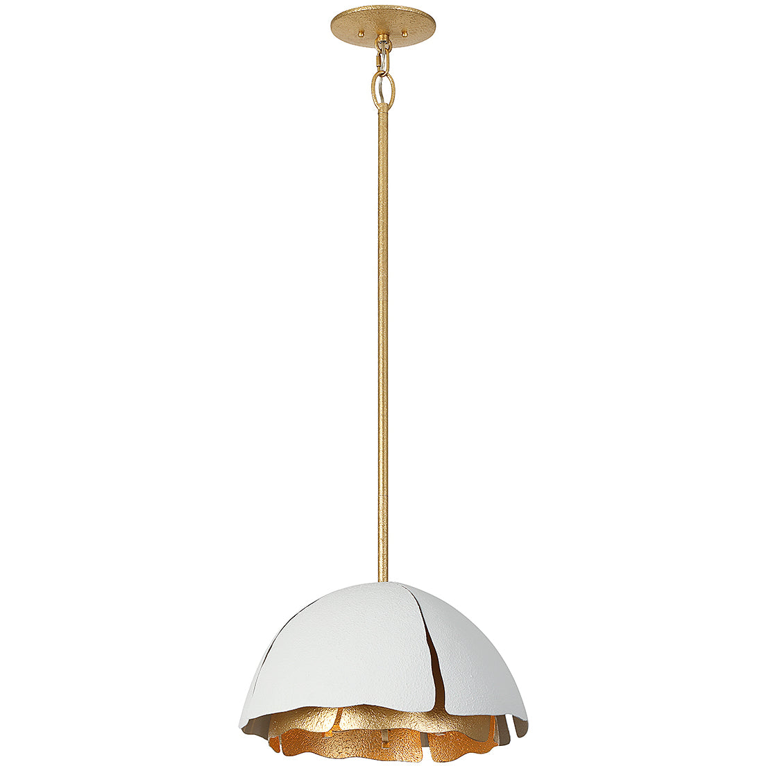 Brewster 3-Light Pendant in Cavalier Gold with Royal White