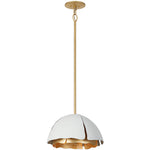 Brewster 3-Light Pendant in Cavalier Gold with Royal White
