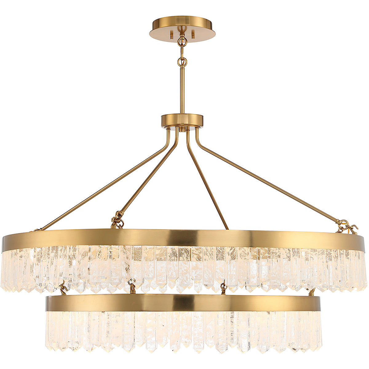 Landon 2-Light LED Pendant in Warm Brass