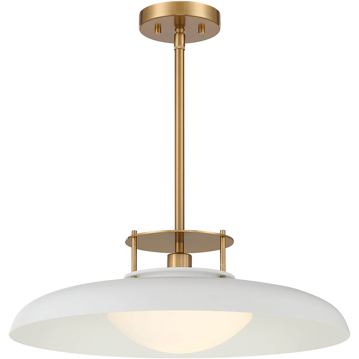 Gavin 1-Light Pendant in Matte Black with Warm Brass Accents