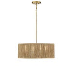 Savoy House Ashe Rope Drum Pendant — Warm Brass