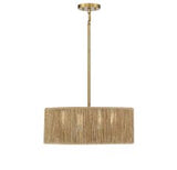 Savoy House Ashe 4-Light Rope Drum Pendant — Warm Brass