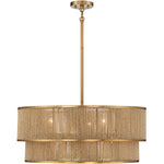 Ashburn 6-Light Pendant in Warm Brass and Rope