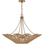 Cyperas 5-Light Pendant in Warm Brass and Rope
