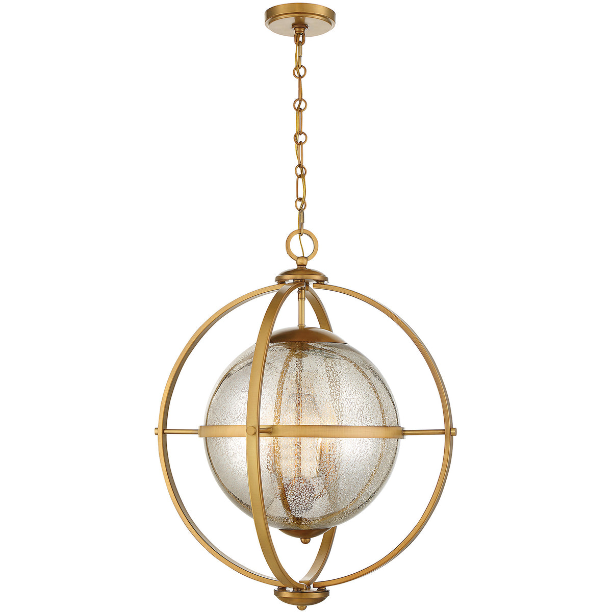 Pearl 3-Light Pendant in Warm Brass