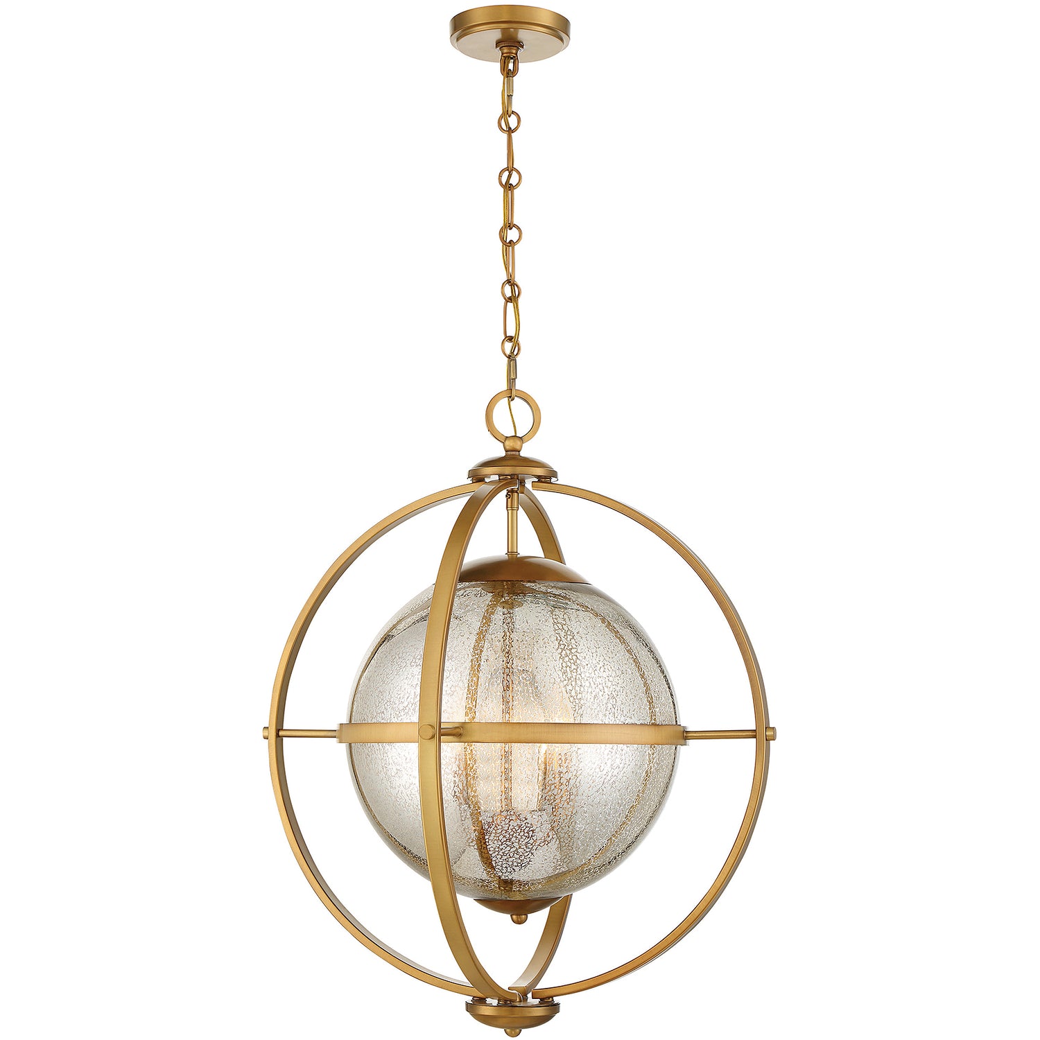 Pearl 3-Light Pendant in Warm Brass