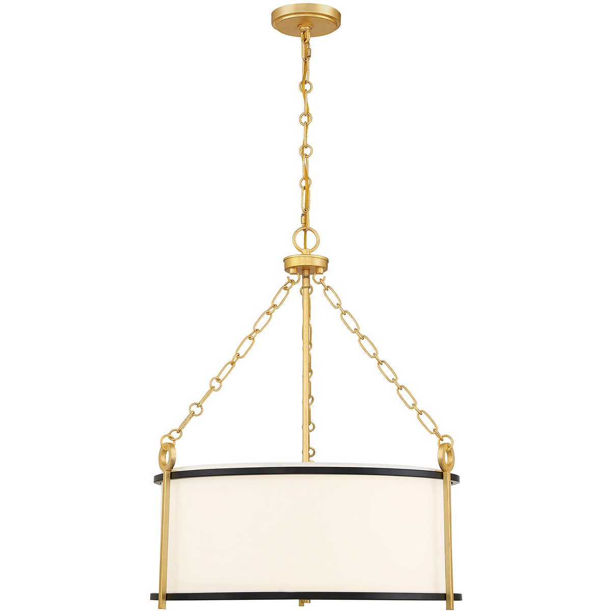 Kian 3-Light Pendant in Matte Black with True Gold