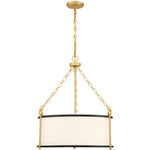 Kian 3-Light Pendant in Matte Black with True Gold