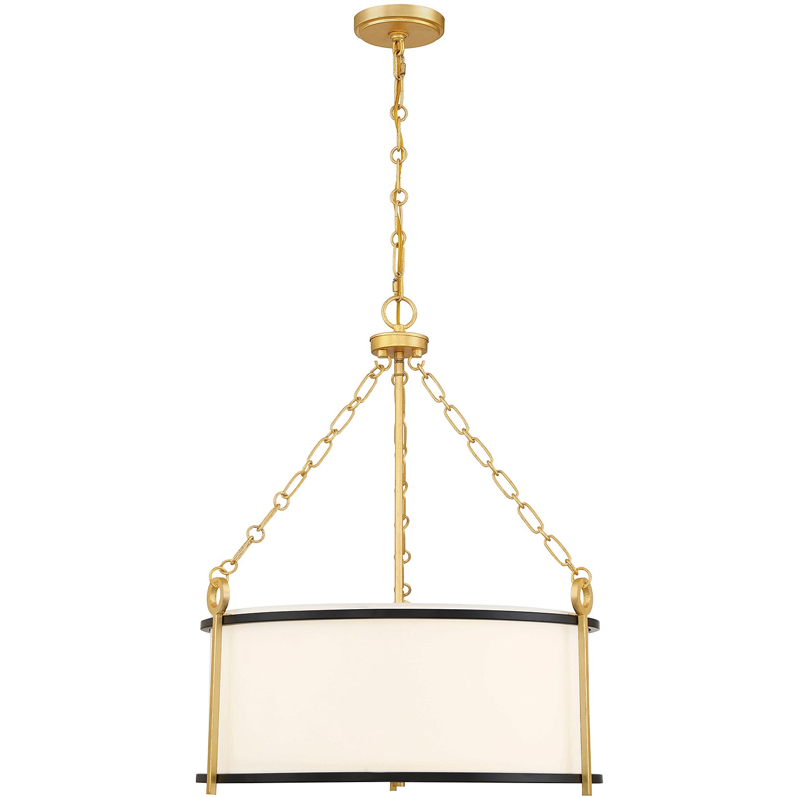 Kian 3-Light Pendant in Matte Black with True Gold