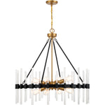 Santiago 8-Light Pendant in Matte Black with Warm Brass Accents
