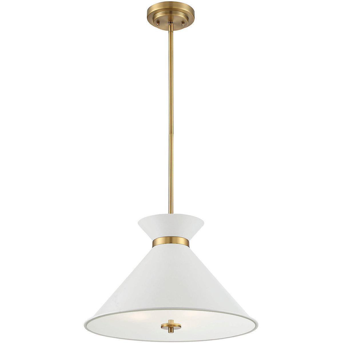 Lamar 3-Light Pendant in Matte Black with Warm Brass Accents
