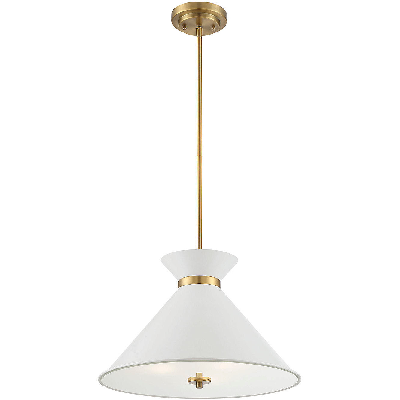 Lamar 3-Light Pendant in Matte Black with Warm Brass Accents