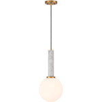 Callaway 1-Light Pendant in Black Marble with Warm Brass