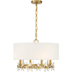 Dahlia 4-Light Pendant in Warm Brass