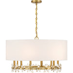 Dahlia 6-Light Pendant in Warm Brass