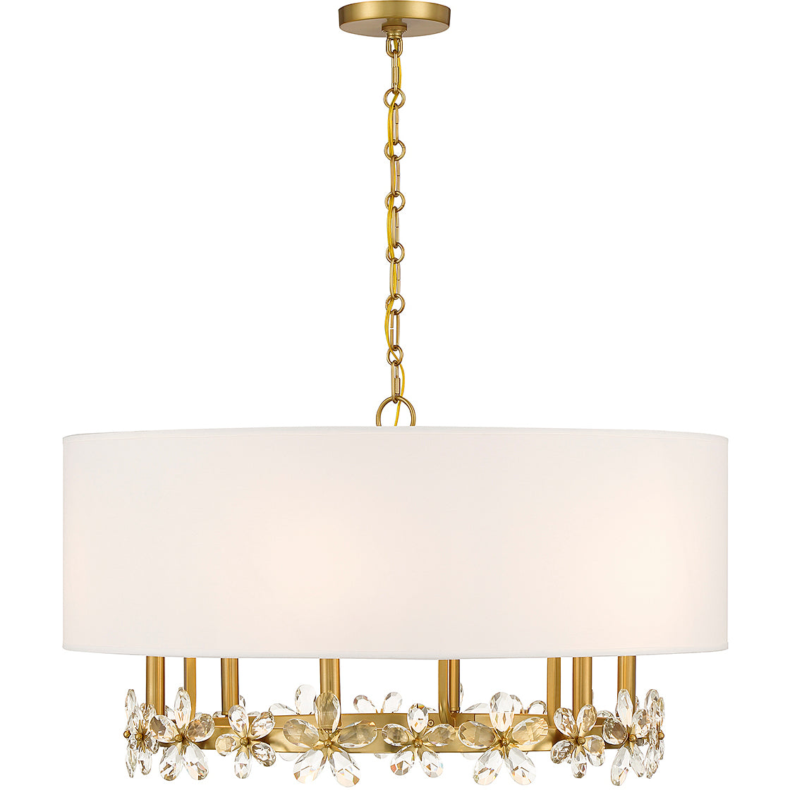 Dahlia 6-Light Pendant in Warm Brass