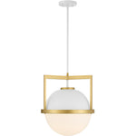 Carlysle 1-Light Pendant in Matte Black with Warm Brass Accents