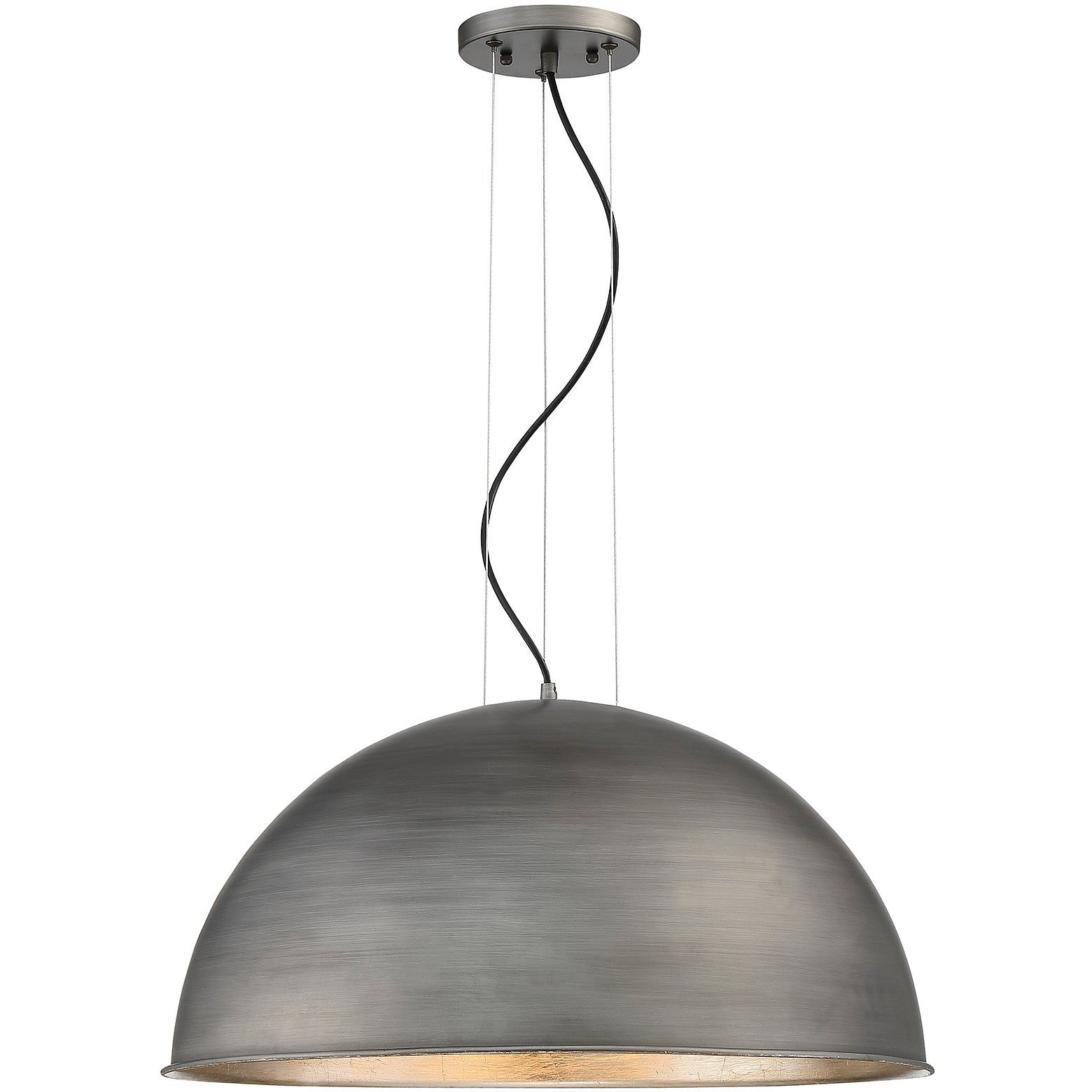 Sommerton 3-Light Pendant in Rubbed Bronze with Gold Leaf