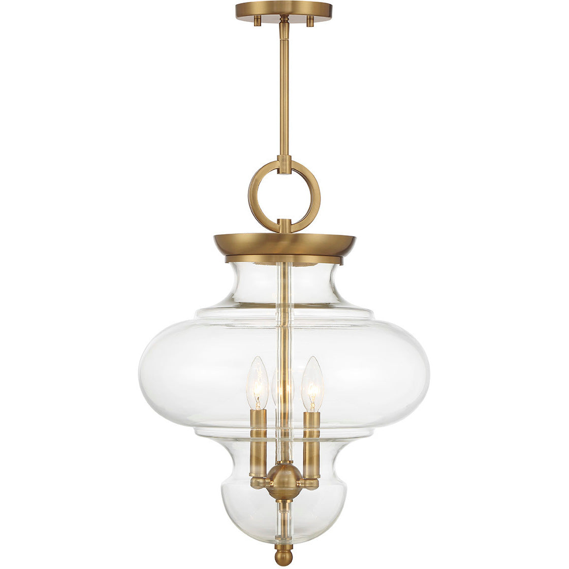 Bergdorf 3-Light Pendant in Warm Brass