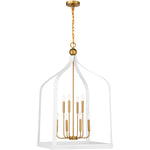 Sheffield 8-Light Pendant in Matte Black with Warm Brass Accents