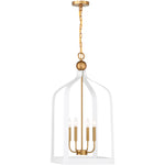 Sheffield 4-Light Pendant in Matte Black with Warm Brass Accents
