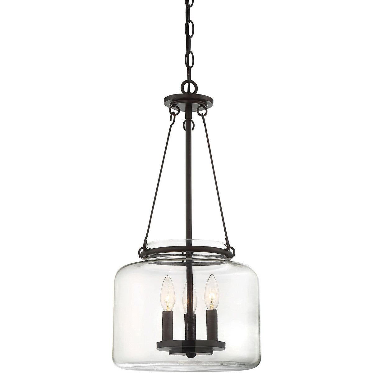 Akron 3-Light Pendant in Matte Black