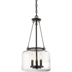 Akron 3-Light Pendant in Matte Black