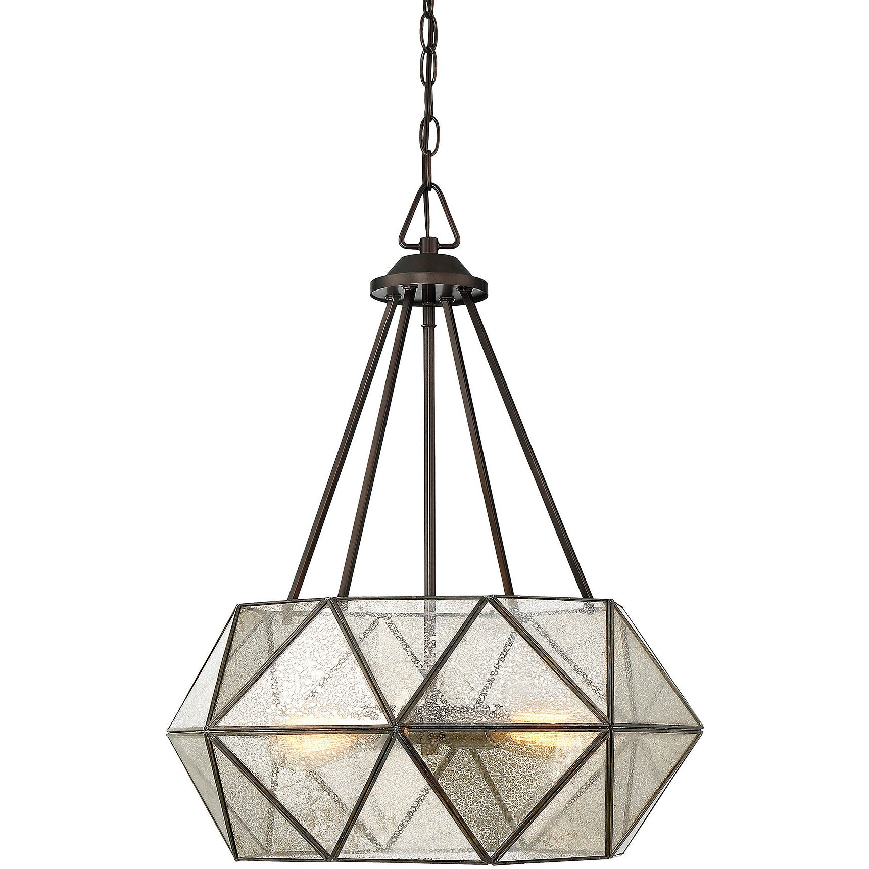 Tartan 4-Light Pendant in Oiled Burnished Bronze