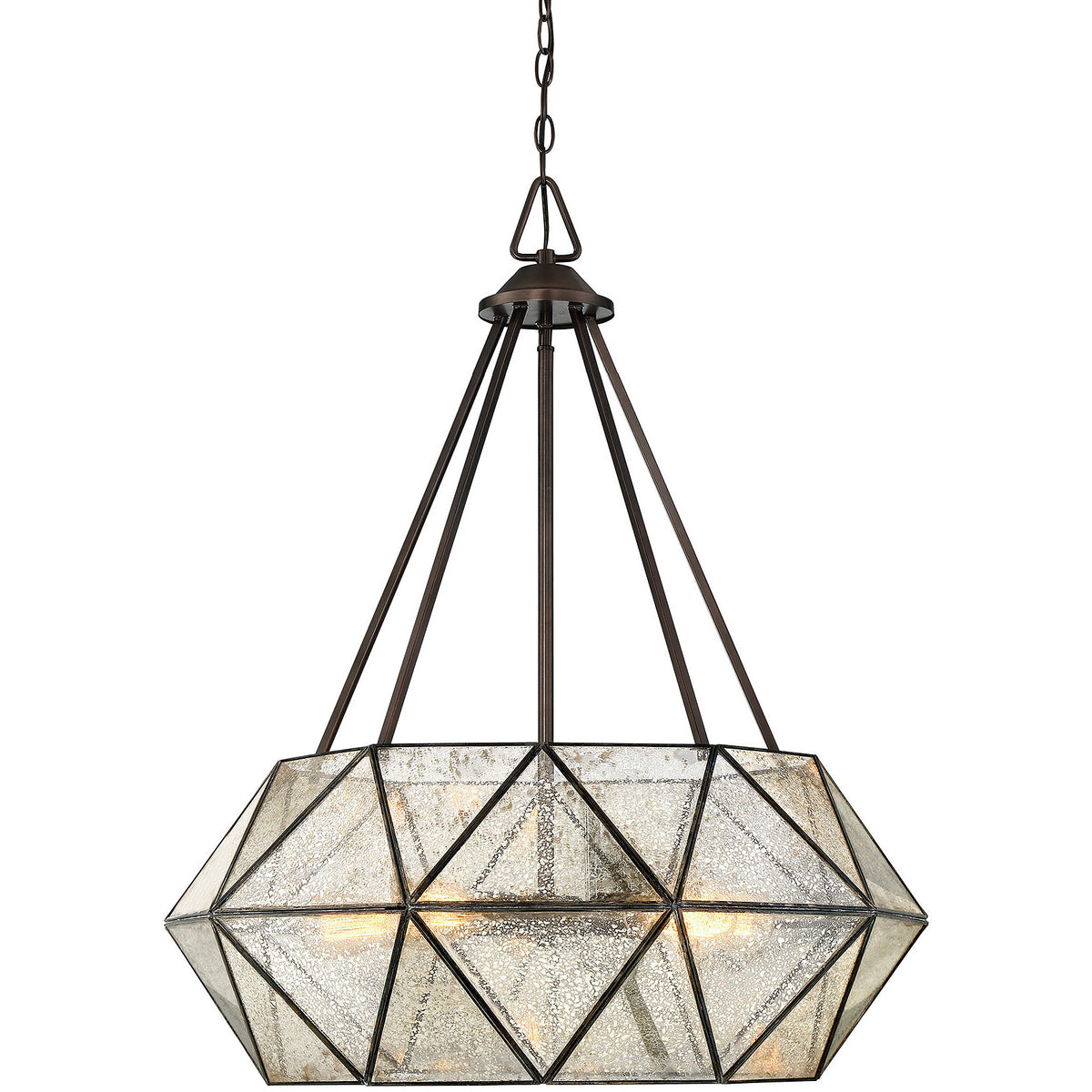 Tartan 5-Light Pendant in Oiled Burnished Bronze