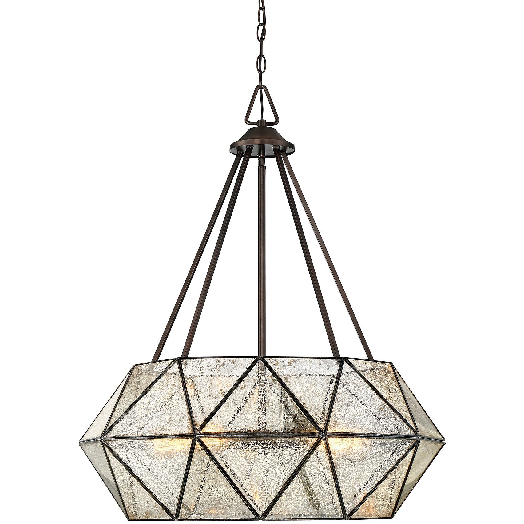 Tartan 5-Light Pendant in Oiled Burnished Bronze