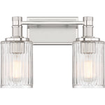 Concord 2-Light Bathroom Vanity Light in Matte Black with Warm Brass