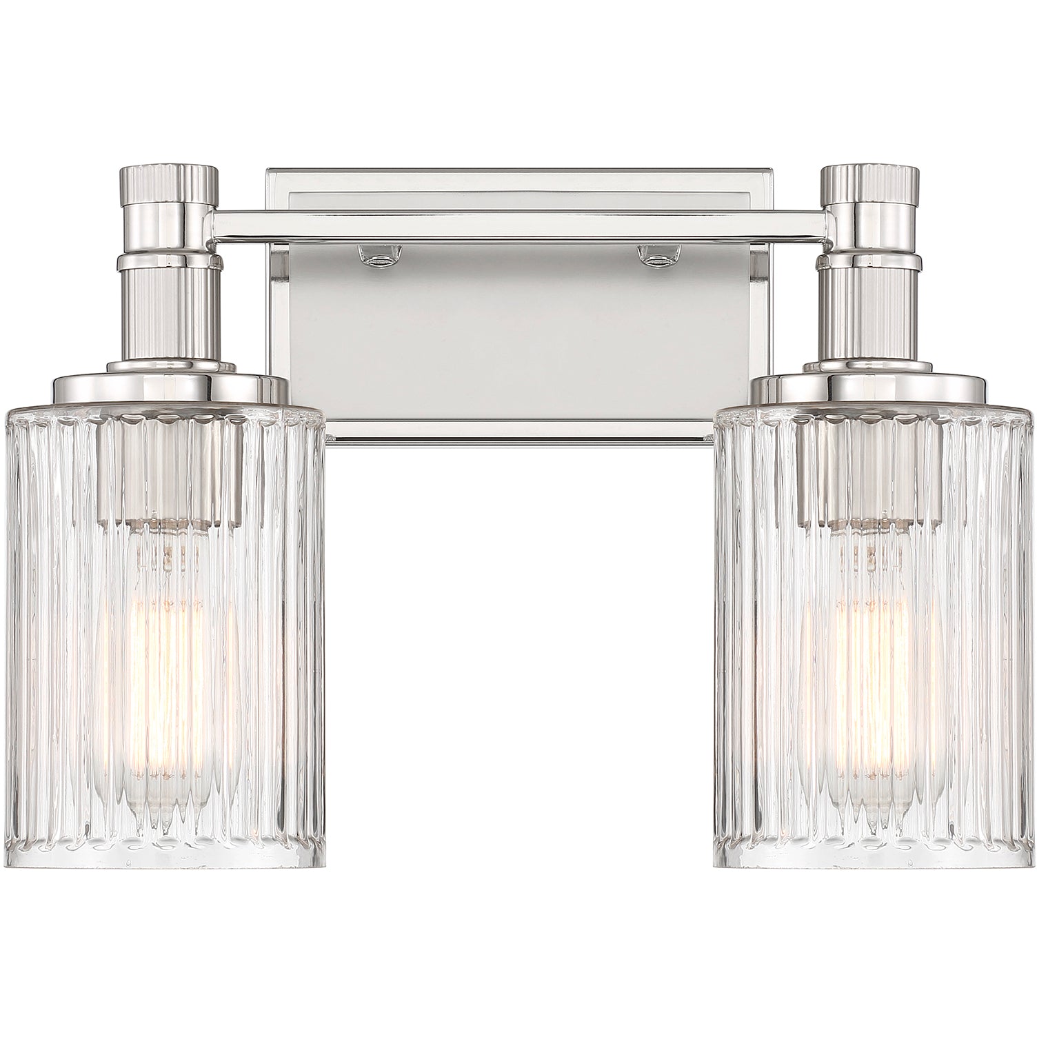 Concord 2-Light Bathroom Vanity Light in Matte Black with Warm Brass