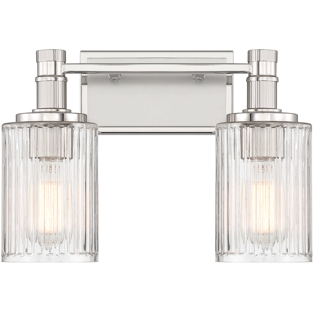Concord 2-Light Bathroom Vanity Light in Matte Black with Warm Brass