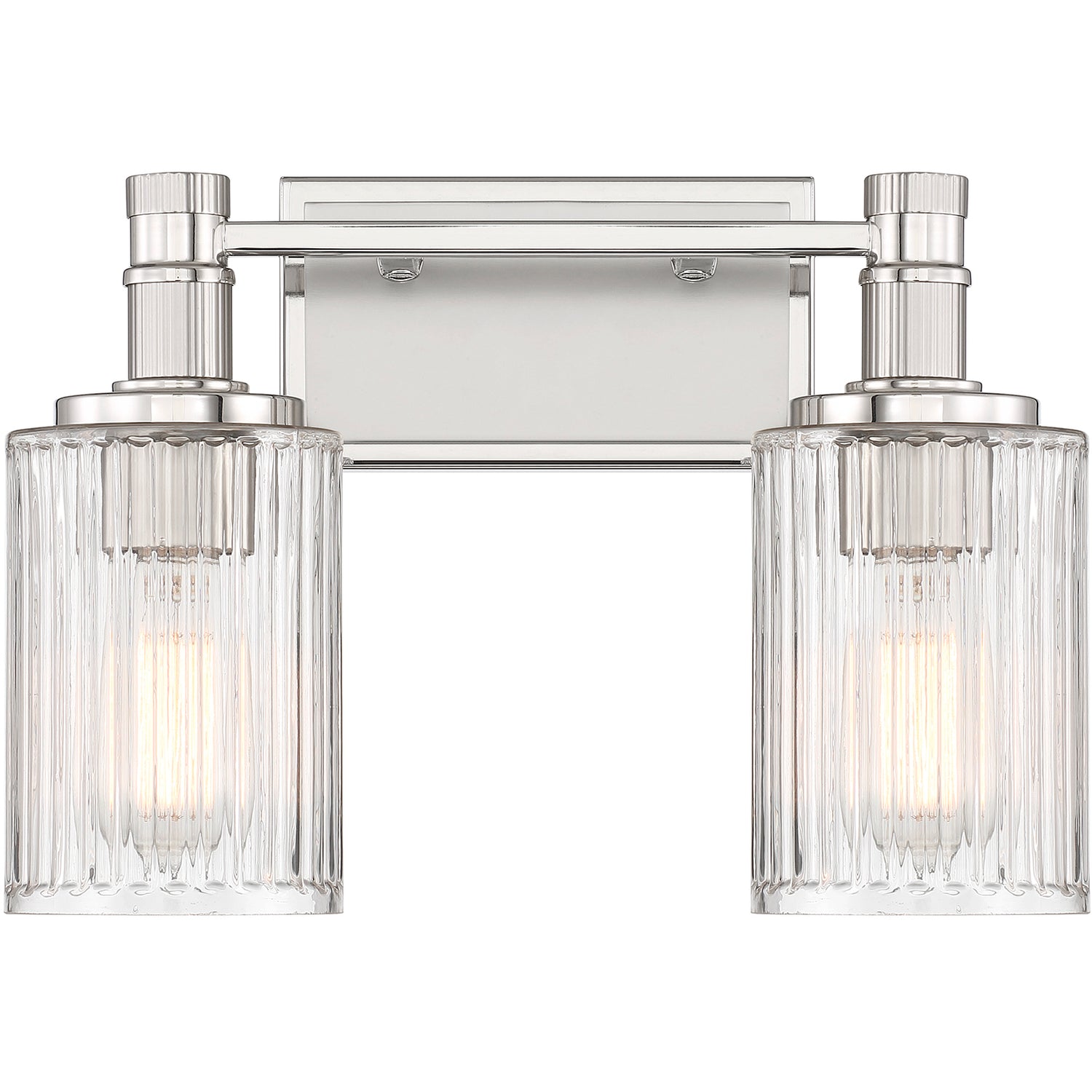 Concord 2-Light Bathroom Vanity Light in Matte Black with Warm Brass