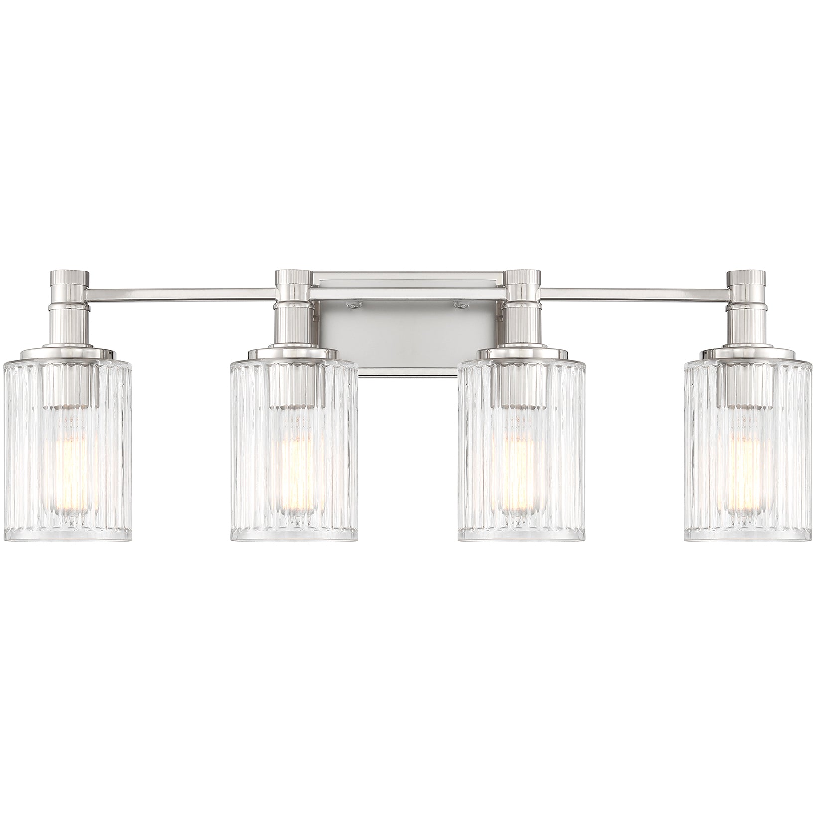 Concord 4-Light Bathroom Vanity Light in Matte Black with Warm Brass