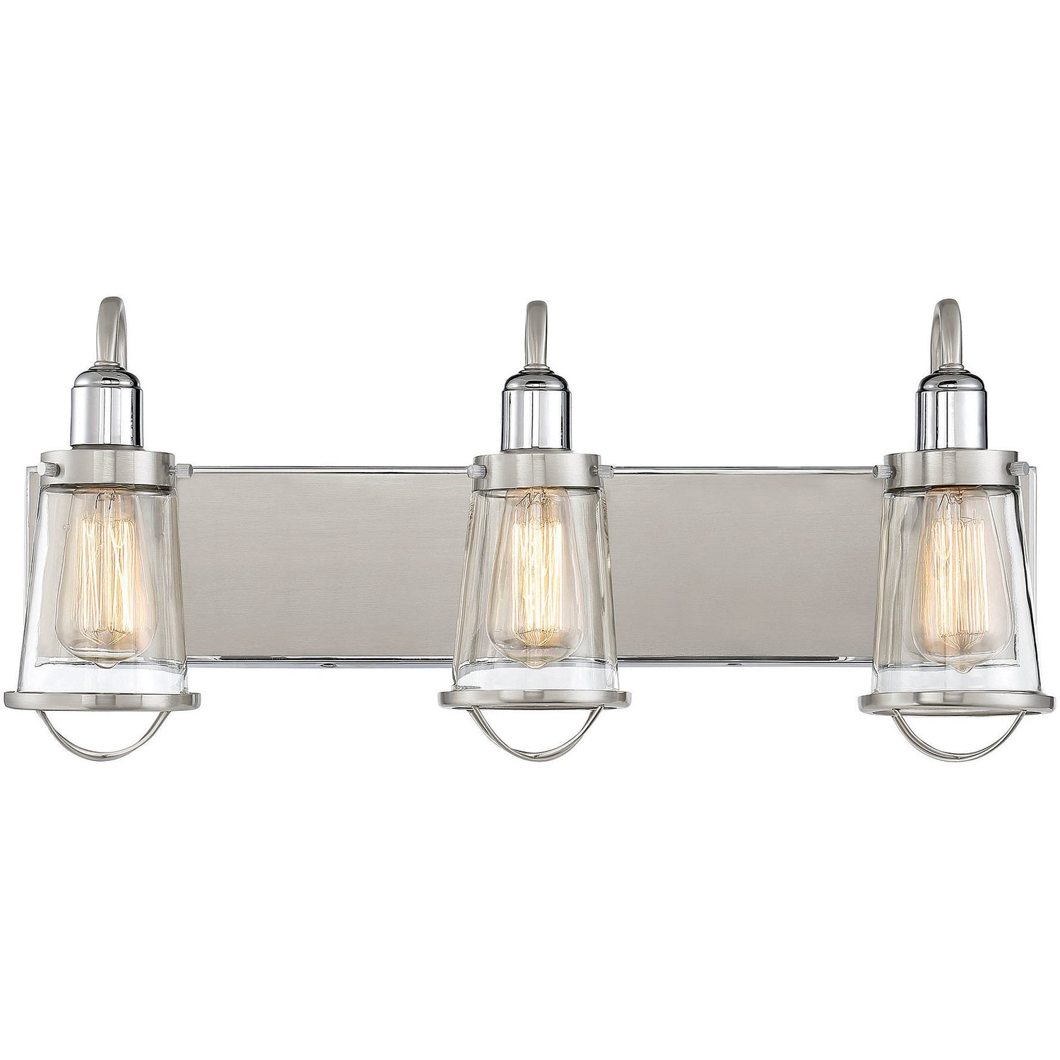 Lansing 3-Light Bathroom Vanity Light in English Bronze and Warm Brass