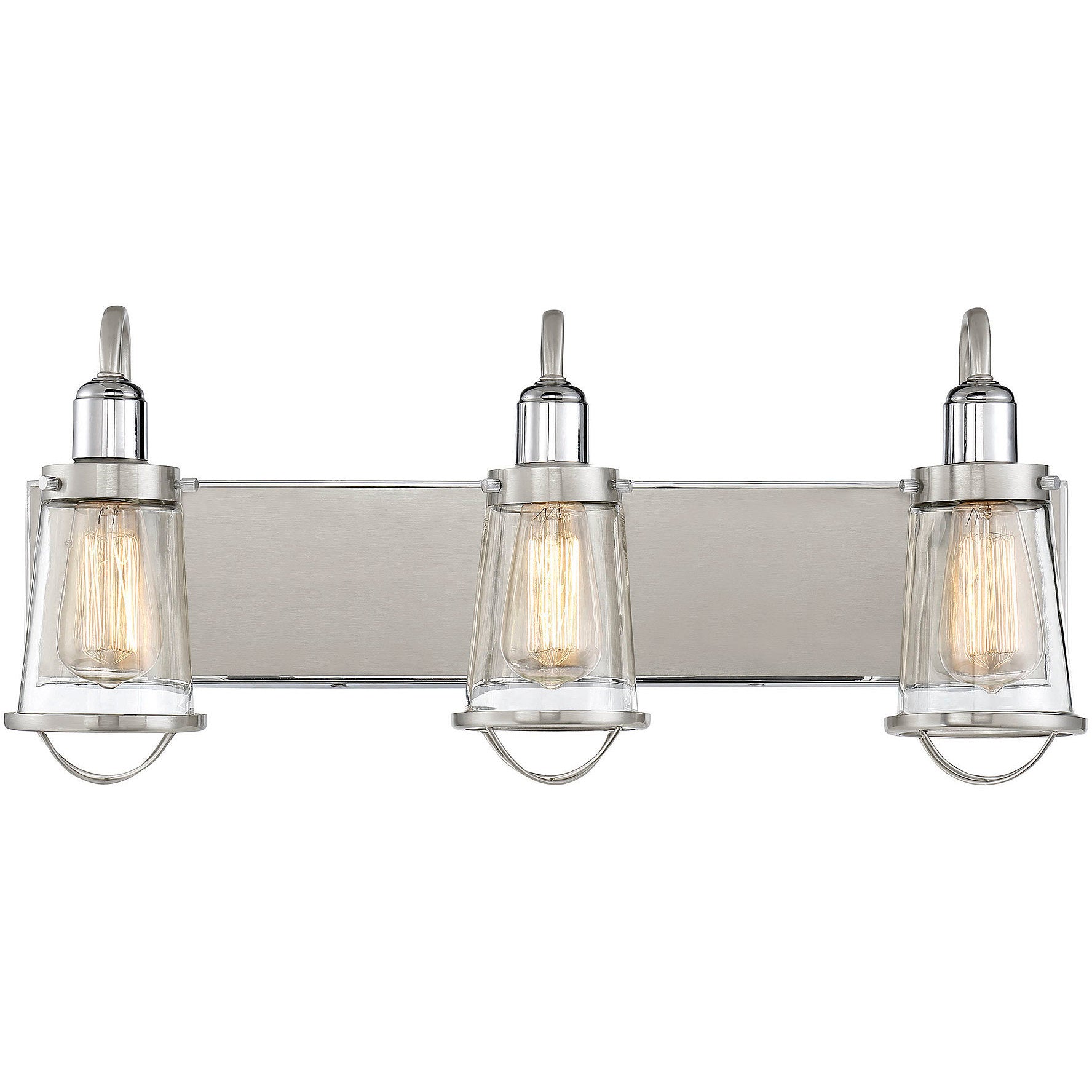 Lansing 3-Light Bathroom Vanity Light in English Bronze and Warm Brass