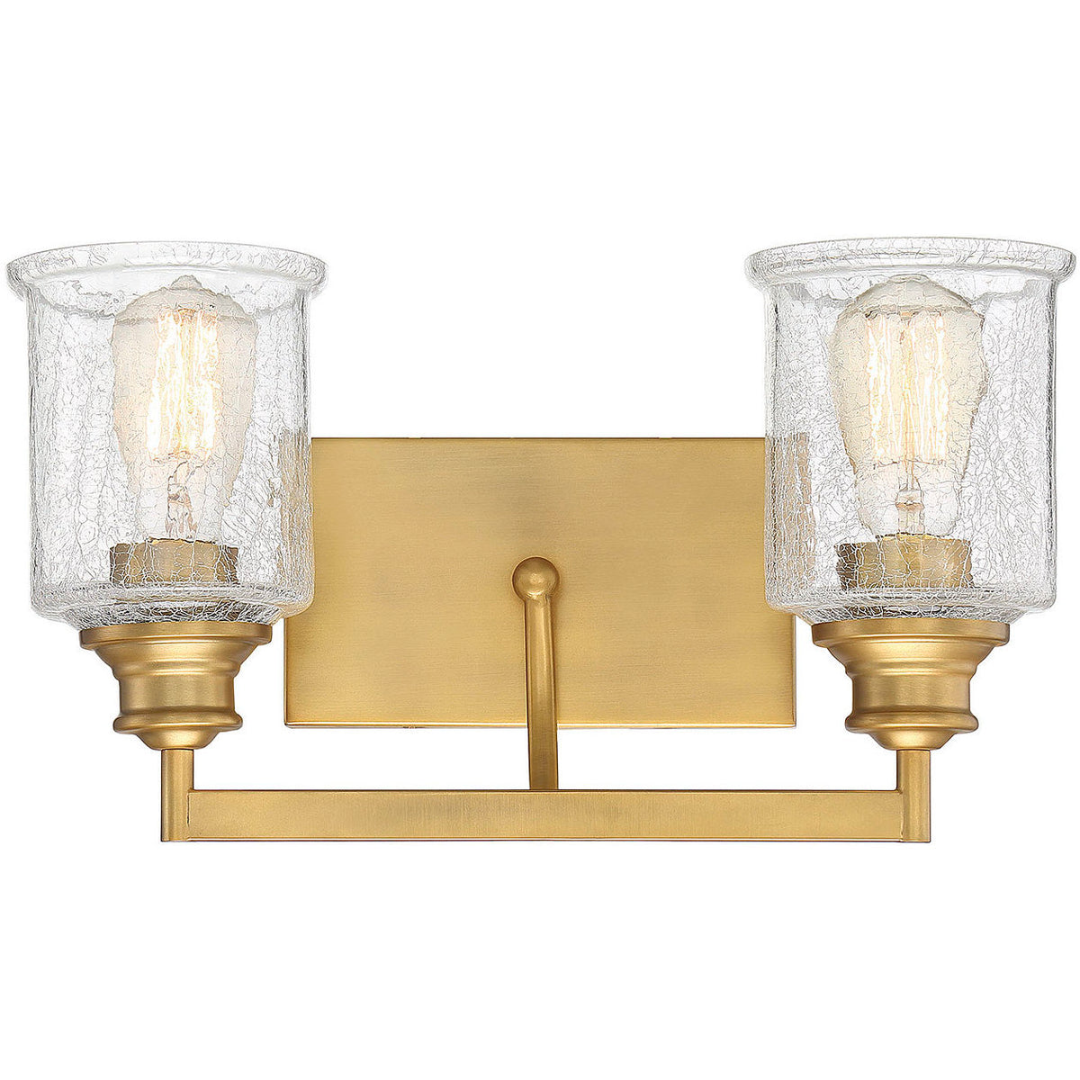 Hampton 2-Light Bathroom Vanity Light in Warm Brass