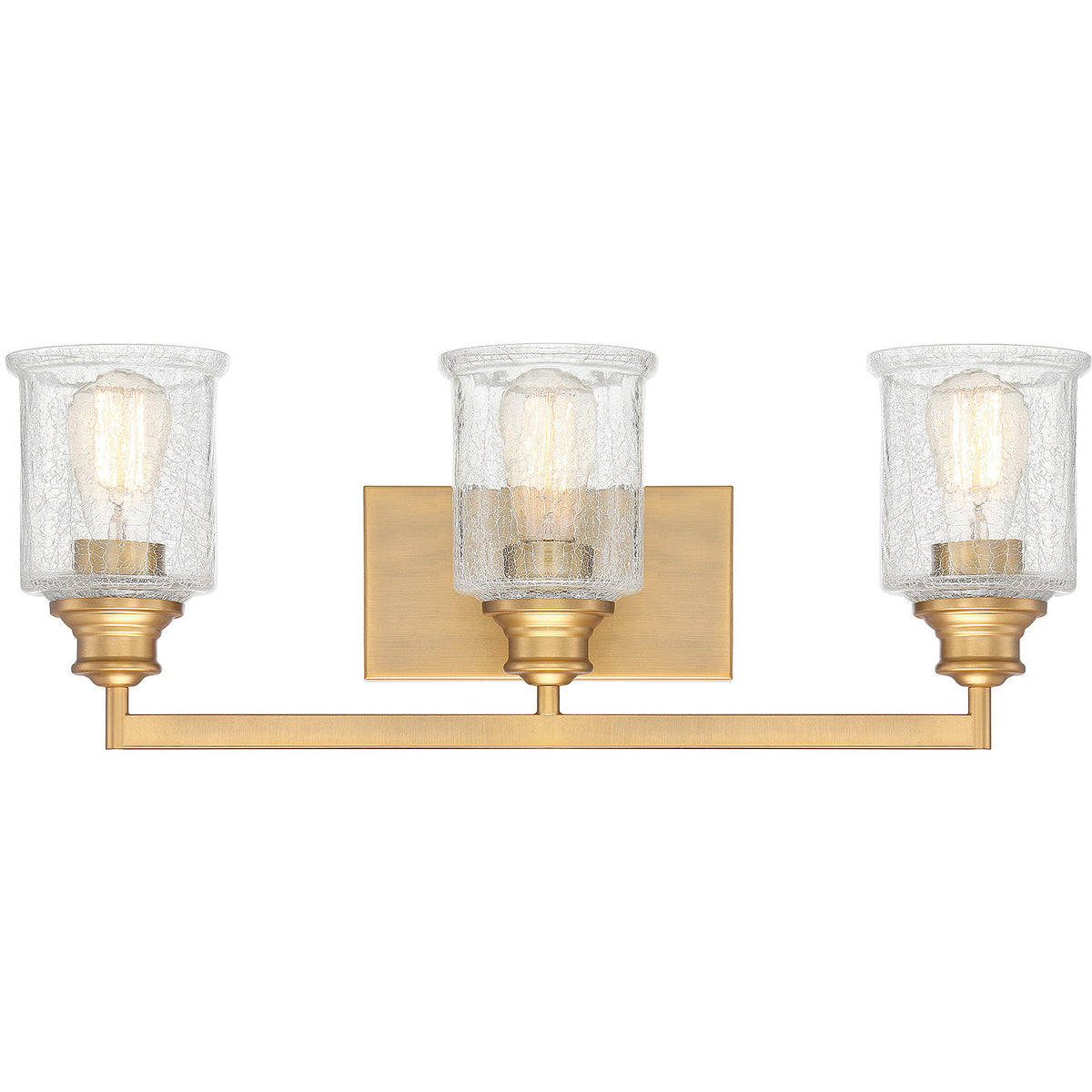 Hampton 3-Light Bathroom Vanity Light in Warm Brass