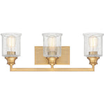 Hampton 3-Light Bathroom Vanity Light in Warm Brass