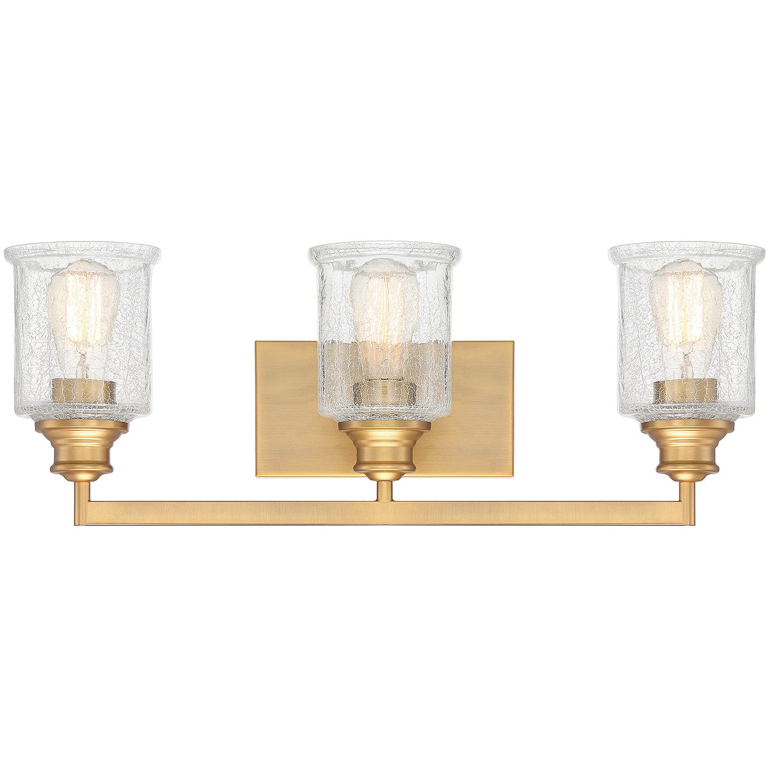 Hampton 3-Light Bathroom Vanity Light in Warm Brass